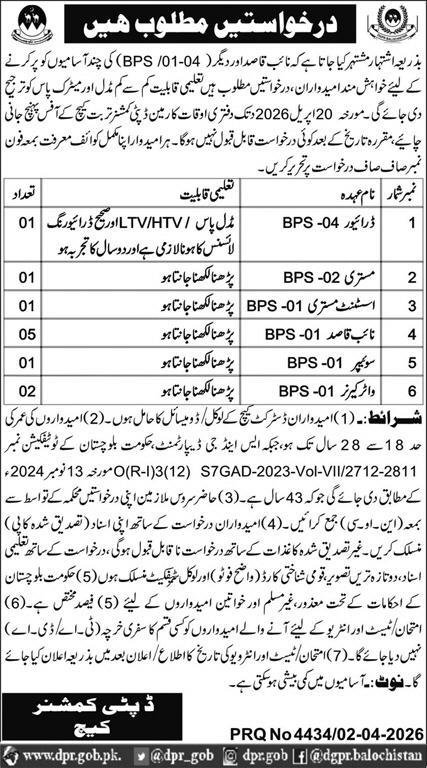 Deputy Commissioner Kech Jobs 2026