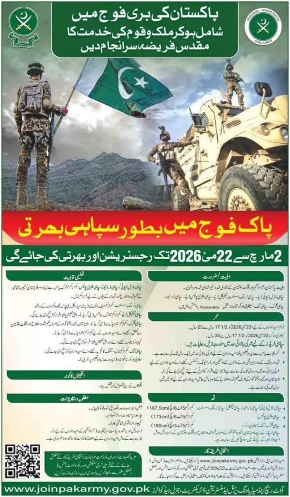 Join Pak Army as Soldier 